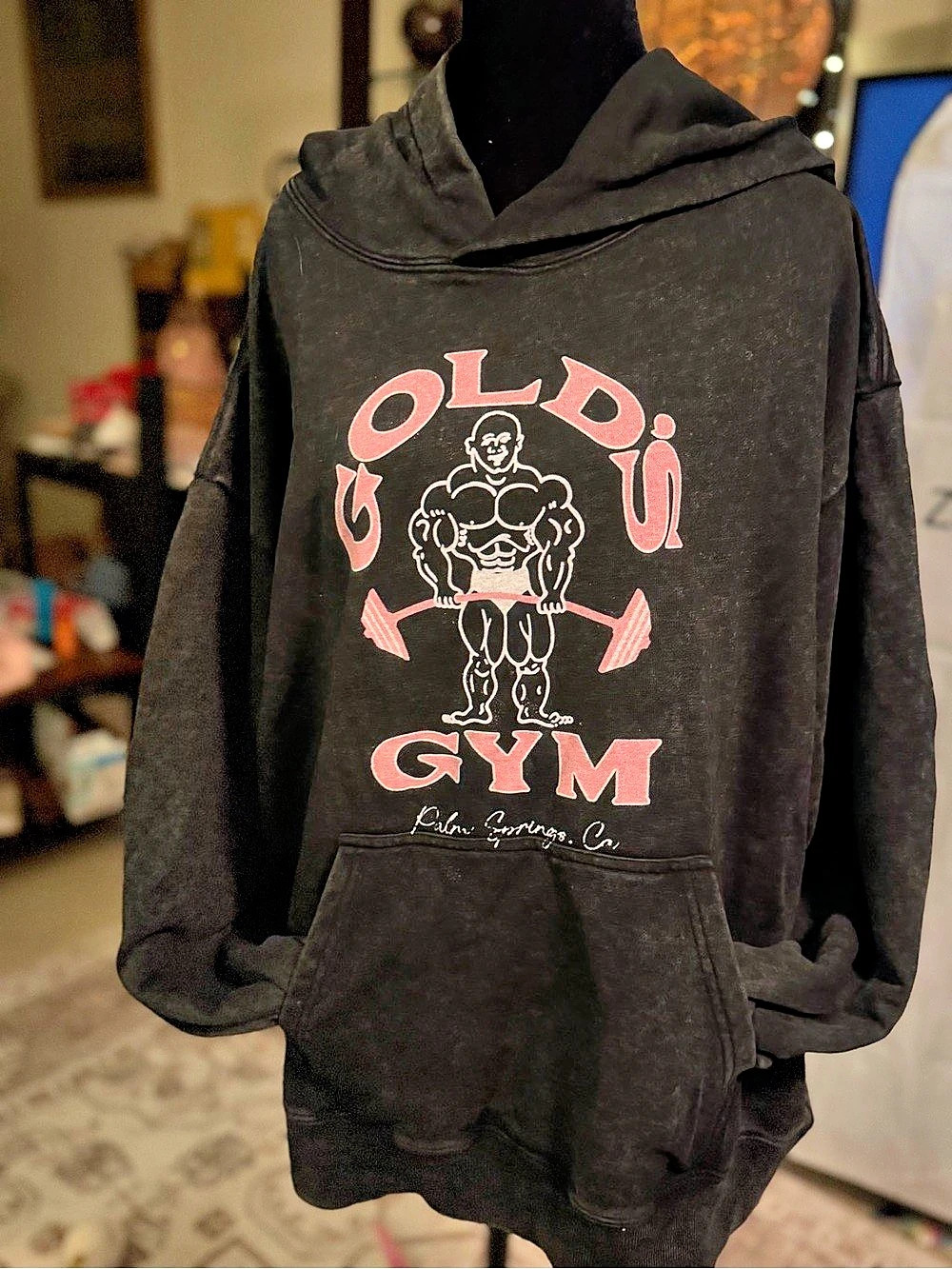 RING SPUN Graphic Hoodie in Black & Pink